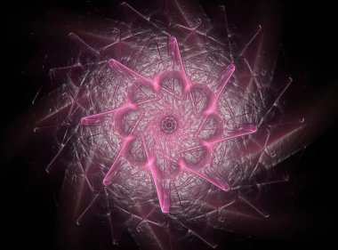 Renkli parlayan nöron fraktal. Parlak renkli fraktal uzay di