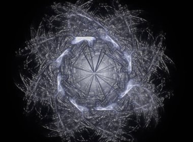 Aşağı düşen geometrik spiral. Soyut renkli fraktal metin