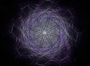 Aşağı düşen geometrik spiral. Soyut renkli fraktal metin