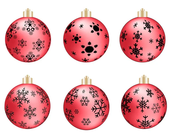 Színes karácsonyi bálok. Elszigetelt reális dekorációk. Vektorillusztráció. — Stock Vector