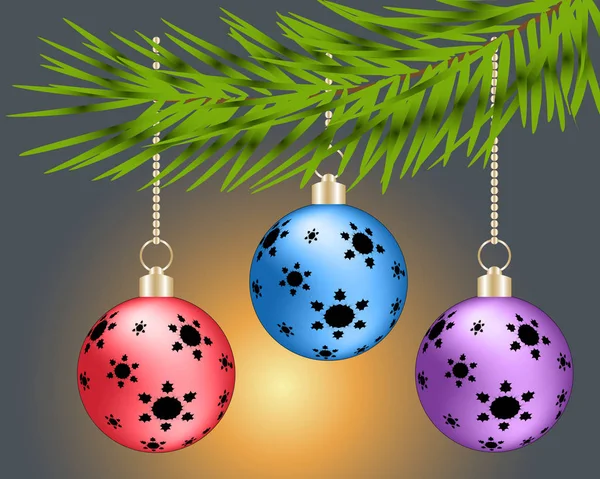 Vector elementos de decoración del árbol de Navidad — Vector de stock