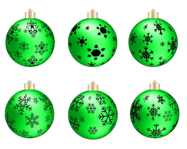 Bolas de Natal coloridas. Conjunto de decorações realísticas isoladas. Ilustração vetorial. —  Vetores de Stock