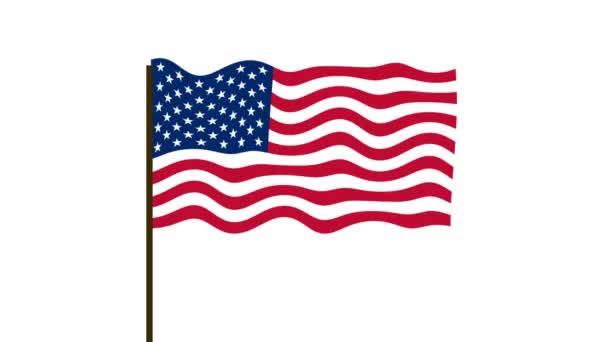 American Flag Waving Wind Video Footage Realistic Usa Flag Background — Stock Video