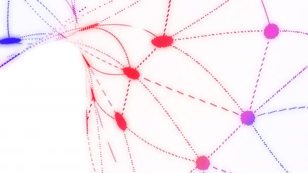 Líneas Poligonales Animación Conectando Puntos Espacio Geométrico Sobre Fondo Oscuro — Vídeos de Stock