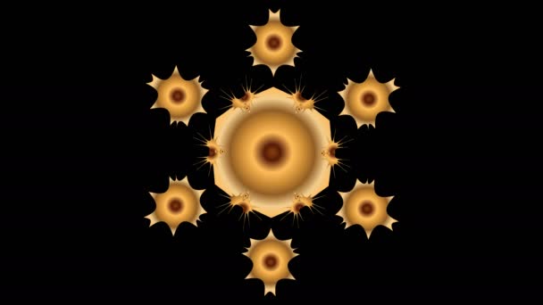 Fractaal Geluid Caleidoscopisch Patroon Gemaakt Met Een Deeltjessysteem Spiegel Prisma — Stockvideo
