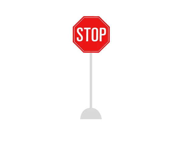 Rotes Stoppschild auf weißem Hintergrund. Verkehrs- und Verkehrszeichen, Vektorgrafiken. — Stockvektor