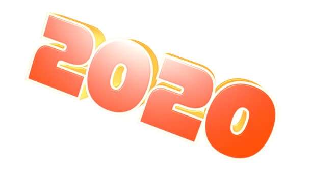 Fresco Neón 2020 Texto Animación Fondo Logo Lazo Sin Costuras — Vídeos de Stock