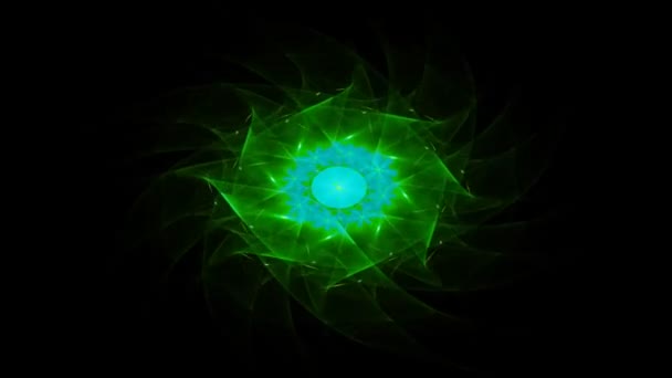 Movimento Abstrato Esfera Colorida Partículas Brilhantes Sobre Fundo Preto Animação — Vídeo de Stock