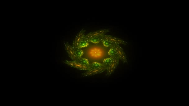 Mouvement abstrait sphère colorée de particules lumineuses sur fond noir. Tableau de points scintillants d'animation ou boule d'énergie numérique .