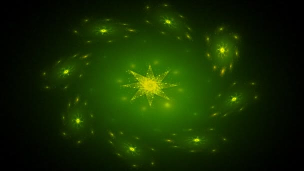 Soyut Neon Kaleydoskop Döngüsü Neon Şekilleri Soyut Arkaplan Neon Çiçekleri — Stok video