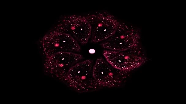 圆形霓虹灯线的三维渲染 发光的效果 计算机生成的闪烁光束的抽象背景 — 图库视频影像