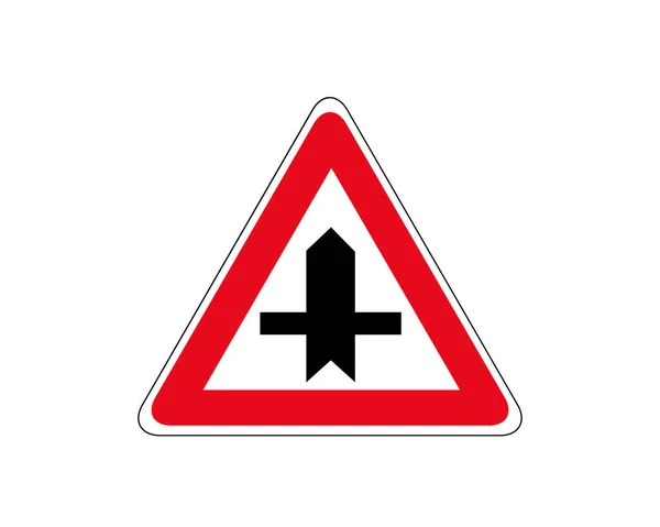 Ilustração do sinal triangular isolado para estrada prioritária — Vetor de Stock