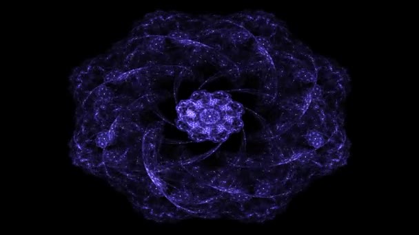 Boucle spirale et cercle abstrait motion design sur fond noir 