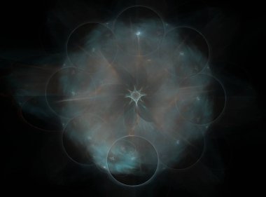 Uzay serisi geometrisini. Görsel olarak çekici zemin kavramsal Izgaralar eğrileri ve fraktal öğeleri öğesi olarak düzenleri fizik matematik teknoloji bilim ve eğitim için uygun yapılmış