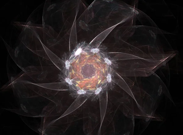Renkli parlayan nöron fraktal. Yaratıcı grafik tasarım için parlak renkli fraktal alan dijital sanat