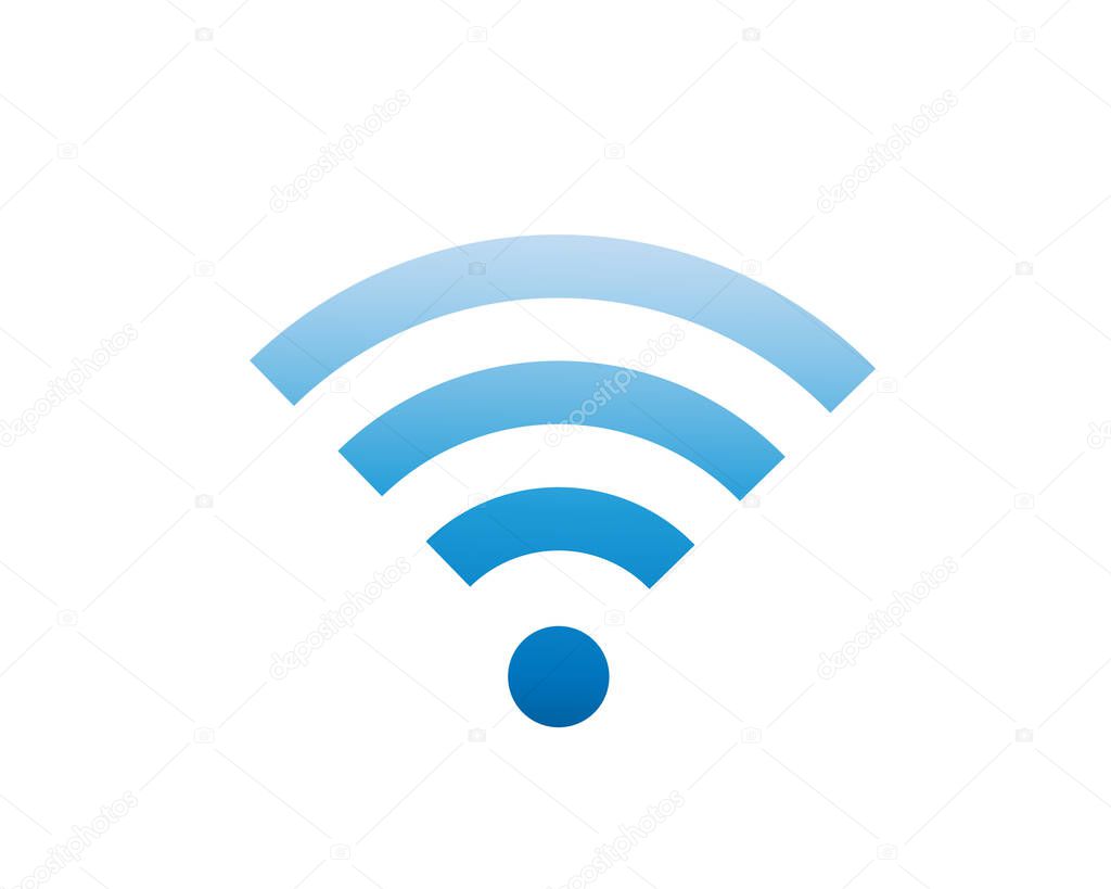 Wireless and wifi icon or sign for remote internet access. Podcast vector symbol.