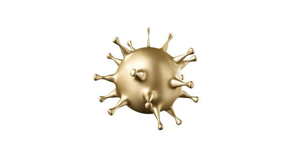 Rendering Gold Model Coronavirus Bacteria Cell 2019 Ncov Novel Coronavirus — Stock Photo, Image
