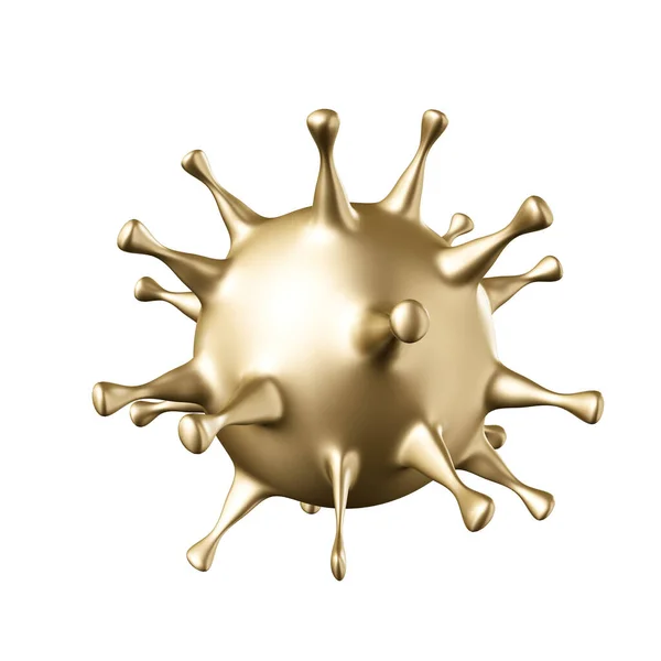 Rendering Gold Model Coronavirus Bacteria Cell 2019 Ncov Novel Coronavirus — Stock Photo, Image