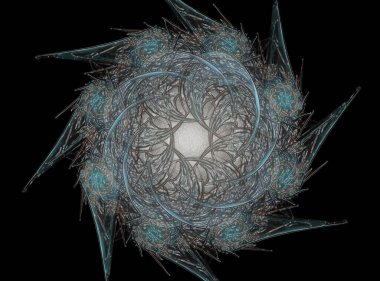 Konuyla ilgili soyut fraktal formlar grafik tasarım ve nükleer fizik bilim parçacıkların. Geometri kutsal fütüristik kuantum dijital hologram doku geliştirme dalga gerçeküstü tasarım.