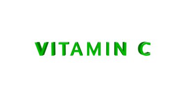 Beyaz arkaplanda C-3D vitamini oluşturma.