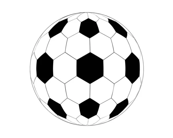 Pelota Fútbol Aislada Blanco Elemento Diseño Ilustración Vectorial Aislada — Vector de stock