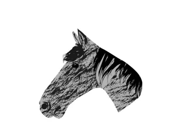 Hand Sketch Horse Head Beautiful Arabian Stallion Sketch Icon Horse — Stock Vector