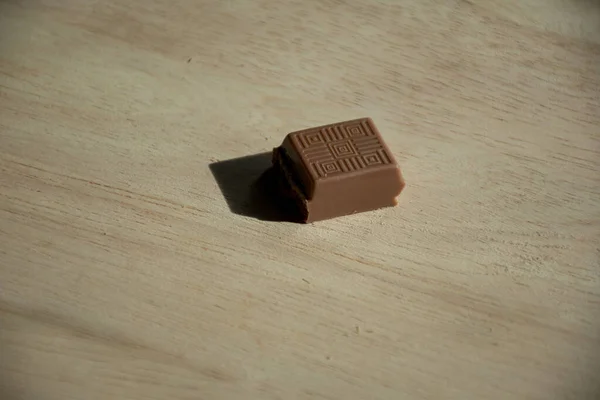 Choklad Trä Bakgrund Bitar Choklad Trä Bakgrund — Stockfoto