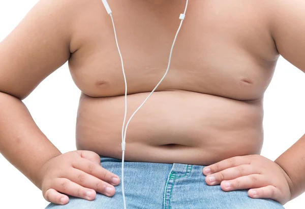 The size of stomach of children with overweight. — Stock Photo, Image