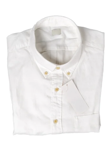 Camisa branca com preço em branco isolado — Fotografia de Stock