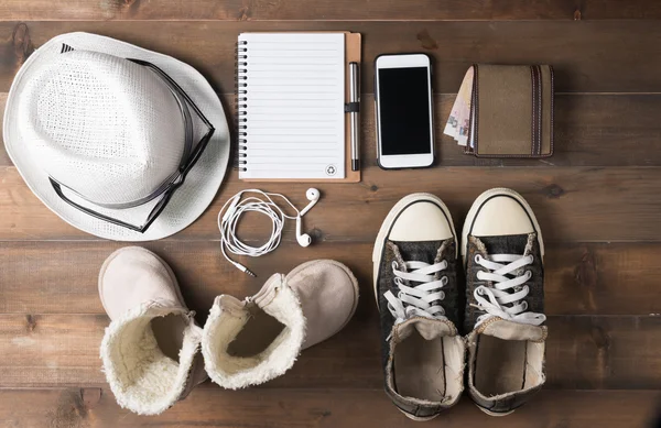 Seyahat hazırlıkları ahşap tablo