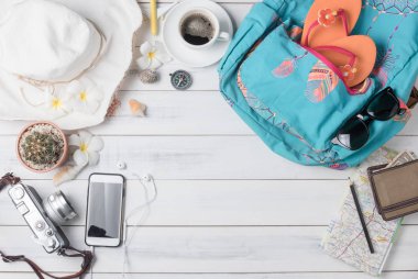 Seyahat planı, gezi tatil gezi, turizm mockup aksesuarlar