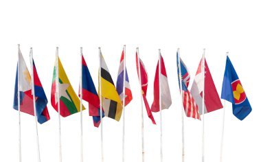 AEC, izole Asean bölgedeki on ülke bayrakları