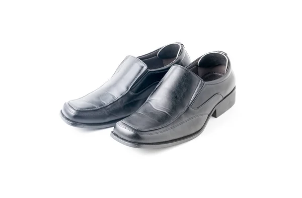 Sapato de couro preto dos homens de negócios isolado — Fotografia de Stock