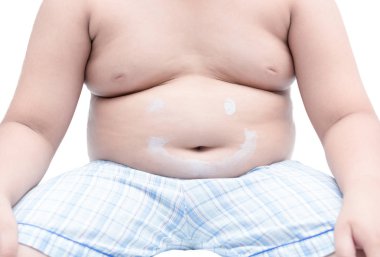 Beyaz arka plan üzerinde izole obez şişko