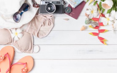 aksesuarlar hazırlamak ve öğeleri yaz için seyahat 