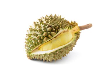 Durian beyaz arkaplanda izole edildi
