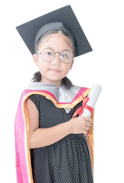 Ładna dziewczyna student w kasztana z certyfikatem — Zdjęcie stockowe