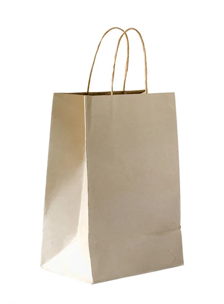 Brown paper bag isolated on white background — Stock Photo, Image