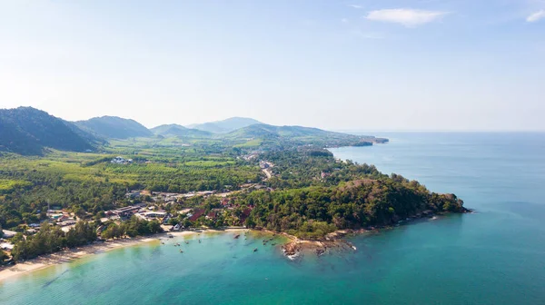 Vzduch Dronu Krajina Klong Dao Beach Ostrově Lan Jižně Thajska — Stock fotografie
