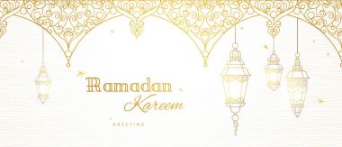 greeting banner for Ramadan Kareem .