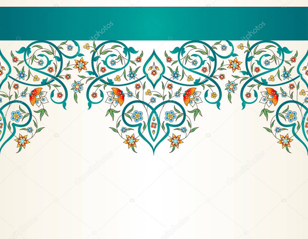 Arabesque seamless border in eastern style  stock photo