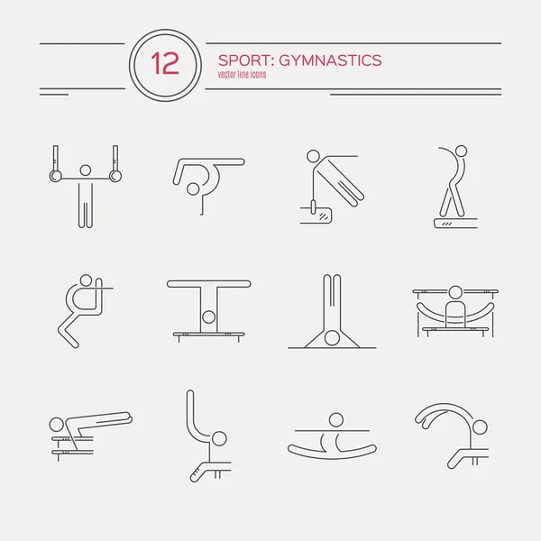 Спортивна гімнастика іконки — стоковий вектор