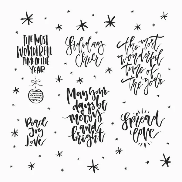 Handgezeichneter Weihnachtsschriftzug — Stockvektor