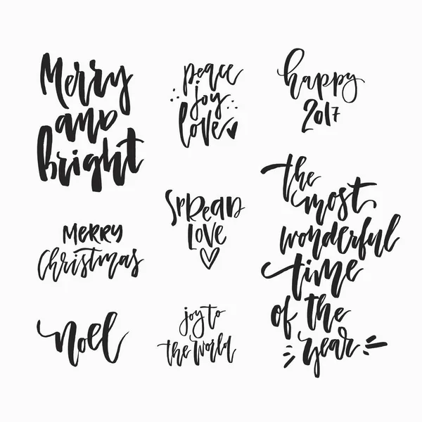 Letras de Natal desenhadas à mão — Vetor de Stock