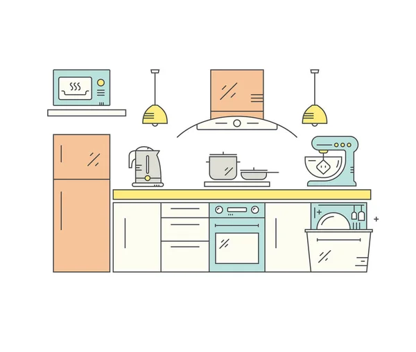 现代厨房设计 — 图库矢量图片