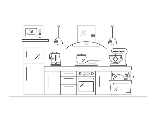 Modern Kitchen Design — Stock Illustration Modern Kitchen Design Royalty Free Stock Vectors