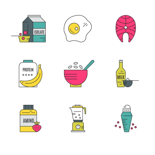 Sport Nutrition Icons — Stock Vector