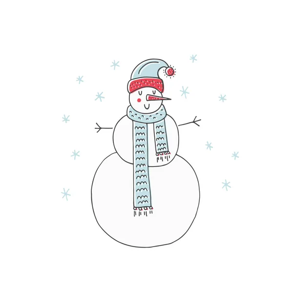 Schneemann für Weihnachtsdesign — Stockvektor