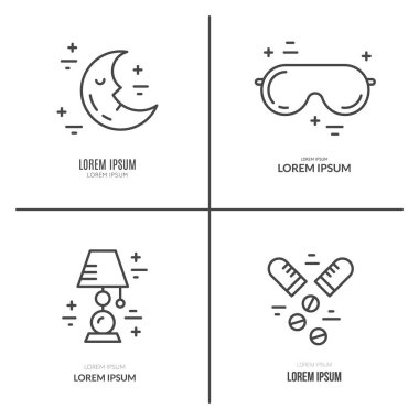 Insomnia Line Icons clipart