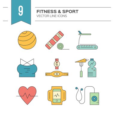 fitness simgesi seti